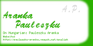 aranka pauleszku business card